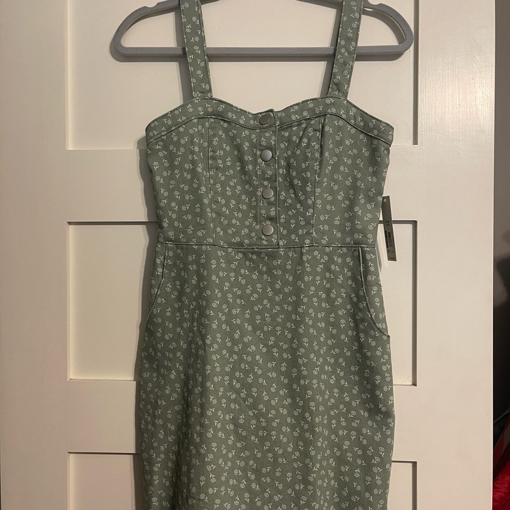 No Boundaries Green Mini Dress